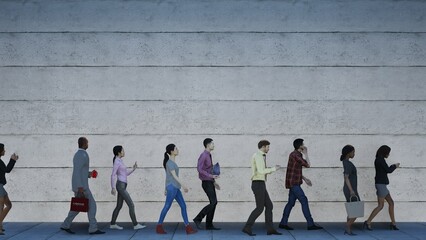Fototapeta premium walk concrete building people architecture walking walker