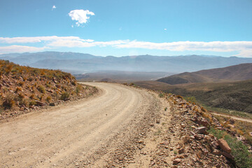 Mountain landscapes with a winding road