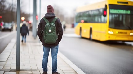 Man waiting for bus