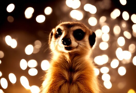 animal suricate celebrating sparkler dark celebration sparklers party holding background lights bokeh event meerkat