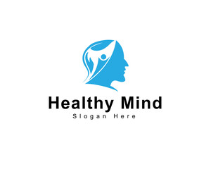 Health mind logo creative nature design concept psychology consulting
