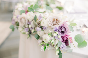 wedding floral decoration on the table