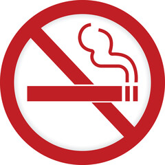 no smoking sign with cigarette in red color