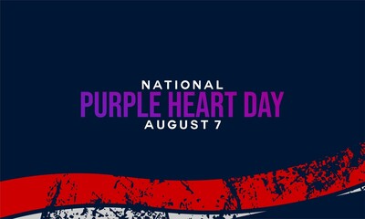 purple heart day background design with american flag   suitable for background design for military purple hearth day