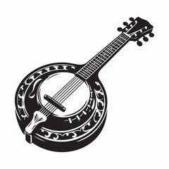Banjo silhouette vector