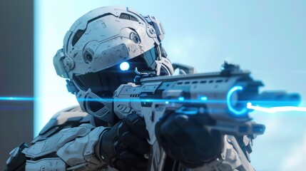Futuristic Soldier Ready for Action