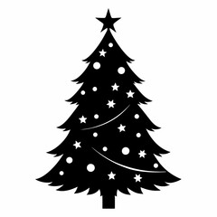 christmas, tree,christmas tree black single vector, holiday, fir, winter, decoration,christmas tree isolated,