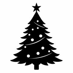 christmas, tree,christmas tree black single vector, holiday, fir, winter, decoration,christmas tree isolated,