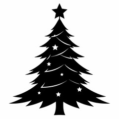 christmas, tree,christmas tree black single vector, holiday, fir, winter, decoration,christmas tree isolated,