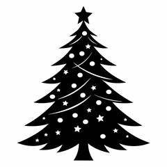 christmas, tree,christmas tree black single vector, holiday, fir, winter, decoration,christmas tree isolated,