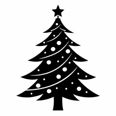christmas, tree,christmas tree black single vector, holiday, fir, winter, decoration,christmas tree isolated,