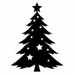 christmas, tree,christmas tree black single vector, holiday, fir, winter, decoration,christmas tree isolated,