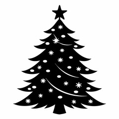 christmas, tree,christmas tree black single vector, holiday, fir, winter, decoration,christmas tree isolated,