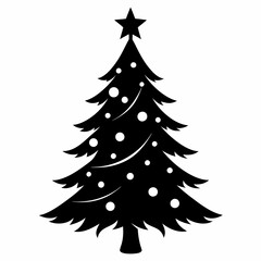 christmas, tree,christmas tree black single vector, holiday, fir, winter, decoration,christmas tree isolated,
