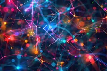 Obraz premium Abstract Neural Network with Vibrant Colors