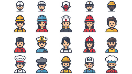 Fototapeta premium set of cartoon people for avatar