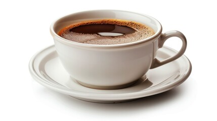 A Cup of Coffee on a White Saucer