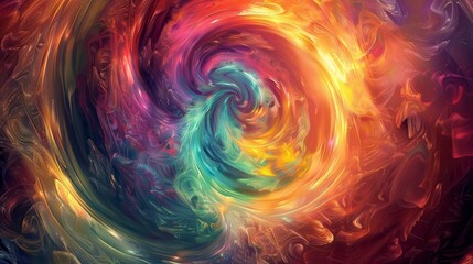 Fototapeta premium A digital painting depicting swirling, vibrant colors in an abstract design