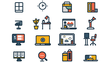 set of icons for web design for business