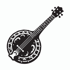 Banjo silhouette vector