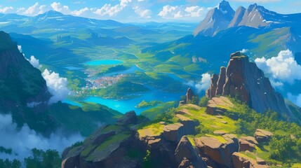 山頂からの山の風景、自然10