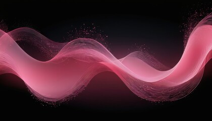 Abstract pink wave on black background.