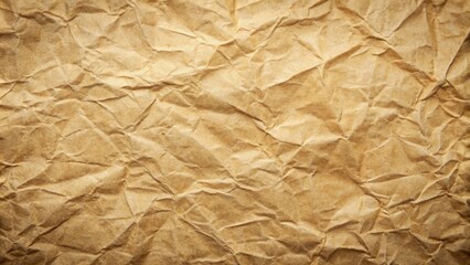 Obraz premium Roughly textured, aged, beige craft paper background with subtle creases, wrinkles, and minor tears, providing ample copy space.