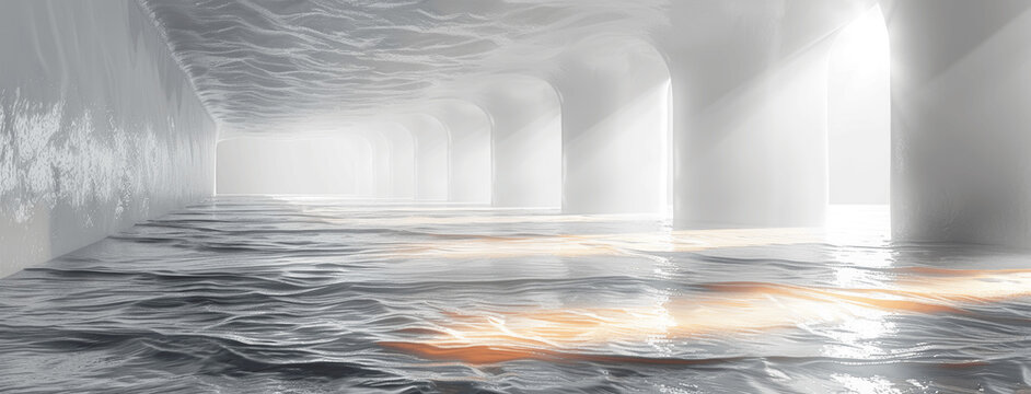 Futuristic Abstract White Background with Light Rays and Blurred Edges