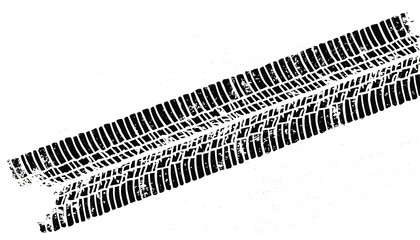 huella de neumatico en superficie blanca