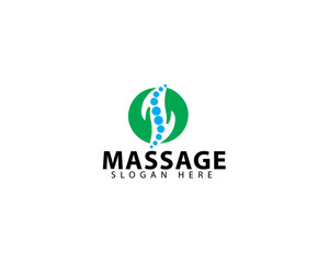 Obraz premium Massage logo design vector with hand creative abstract concept