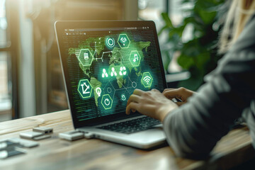 Naklejka premium Leveraging Technology to Report and Reduce CO2 Emissions for Net Zero and Sustainable Business Development in Combatting Climate Change