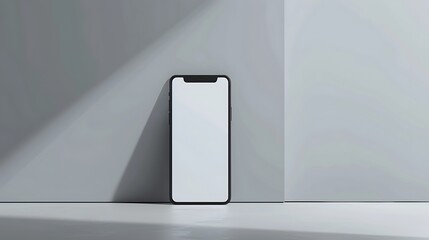 Sleek Smartphone Mockup with Blank Screen Featuring Modern UI Design on Minimalist Background