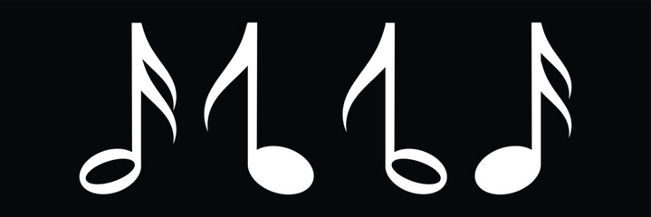 Music notes icon set, Music notes symbol, vector illustration