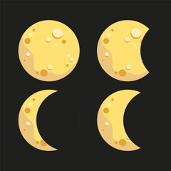 Fototapeta premium Moon Phases Vector Illustration