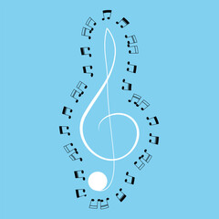 Music notes icon set, Music notes symbol, vector illustration. Eps 10.
