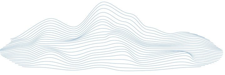 landscape mountain Flowing wave lines pattern 3D curve lines isolated on transparent background.