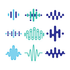 Obraz premium Audio Waves Logo Vector Illustration