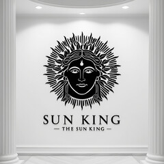 a striking black logo set against a pristine ai photo