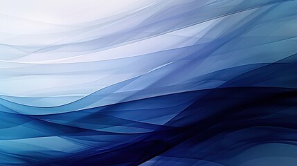 Obraz premium Abstract Background, gradient blurs with translucent layers transitioning from deep sapphire to pale blue, creating a cool and calming visual effect with smooth, seamless transitions.