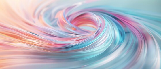 Obraz premium Abstract colorful swirl pattern with pastel shades, creating a dynamic and flowing visual effect. Perfect for backgrounds or artistic designs.
