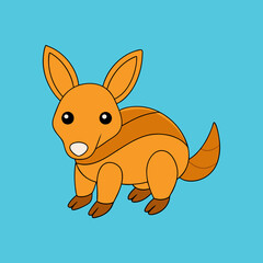 Aardvark  colorful vector art  style with white background