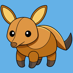 Aardvark  colorful vector art  style with white background