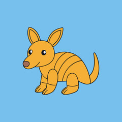 Aardvark  colorful vector art  style with white background