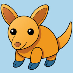 Aardvark  colorful vector art  style with white background