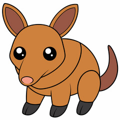 Aardvark  colorful vector art  style with white background