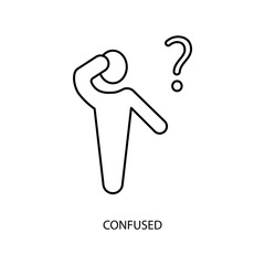 confused concept line icon. Simple element illustration. confused concept outline symbol design.