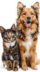 A photo of a dog and a cat together