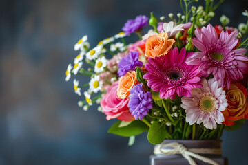 Colorful Flower Bouquet: A Vibrant Display of Fresh Blooms and Floral Beauty