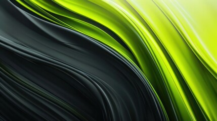 Obraz premium Abstract Background, gradient blurs with contrasting shades transitioning from neon green to charcoal gray, evoking a dynamic and contemporary atmosphere with vivid, fluid transitions.