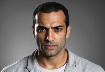 Obraz premium portrait mugshot of a Serious Middle eastern man 